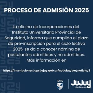 proceso de admisión 2025